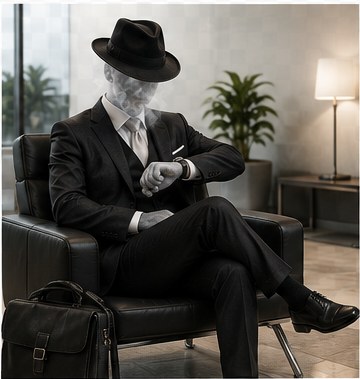 The Corporate Ghost sitting in the lobby